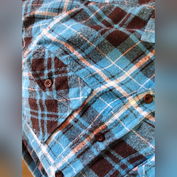 Blue Gear Flannel Button Down - Picture 4 of 5